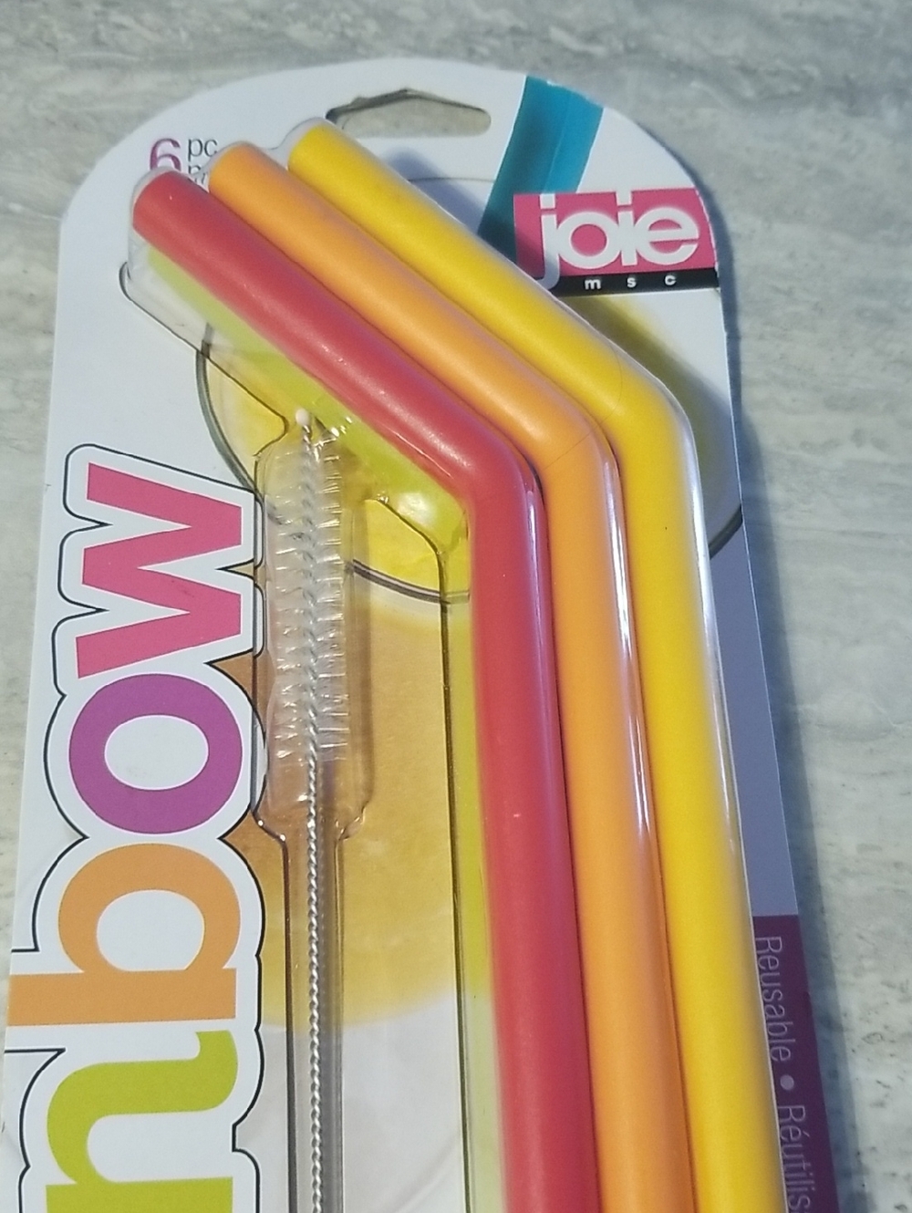 Joie Reusable Smootie Silicone Straws - Multi-Color Pack